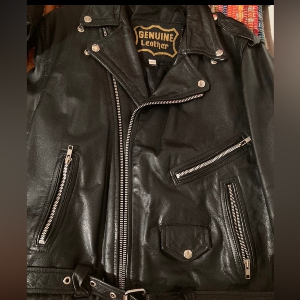 Vintage leather biker jacket